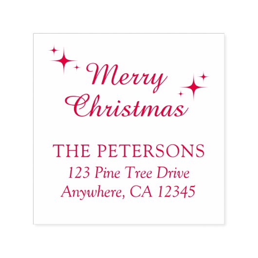 Elegant Script Merry Christmas Return Address セルフインキングスタンプ (デザイン)