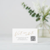 Elegant script minimal QR code website Insert card プレイスカード (スタンド正面)