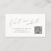 Elegant script minimal QR code website Insert card プレイスカード (正面)