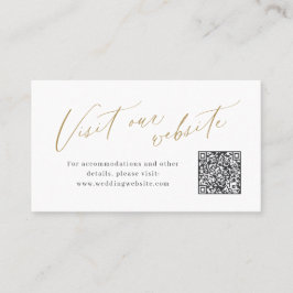 Elegant script minimal QR code website Insert card プレイスカード