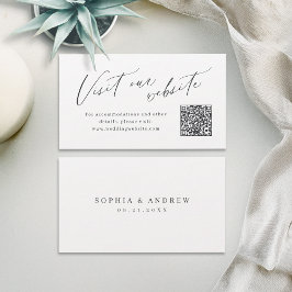 Elegant script minimal QR code website Insert card プレイスカード
