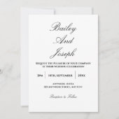 Elegant Script Minimalist Wedding Invitation 招待状 (正面)