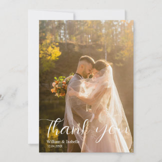 Elegant Script Modern Flat Thank You Card サンキューカード