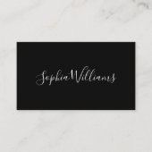 Elegant Script Modern Minimalist Black 名刺 (正面)