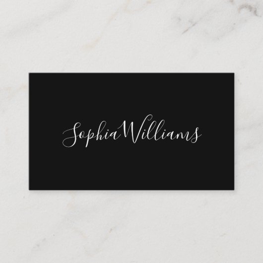 Elegant Script Modern Minimalist Black 名刺 (正面)