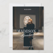 Elegant Script Modern Photo Graduation Party 招待状 (正面)