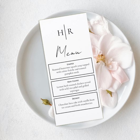 Elegant Script & Modern Serif Reception Menu メニュー
