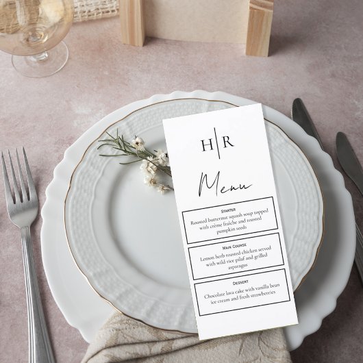 Elegant Script & Modern Serif Reception Menu メニュー