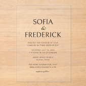 Elegant Script Modern Transparent Template Acrylic アクリル招待状 (正面)