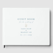 Elegant Script Modern Watercolor Daisy ゲストブック (正面)