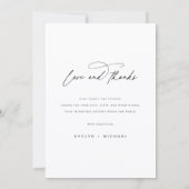 Elegant Script Modern Wedding Photo サンキューカード (裏面)