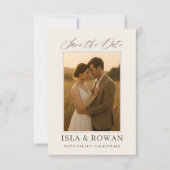 Elegant Script Modern Wedding Photo セーブザデート (正面)