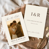 Elegant Script Modern Wedding Photo セーブザデート