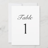 Elegant Script Modern Wedding Table Number Card 招待状 (正面)