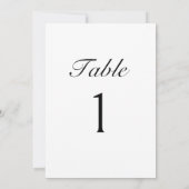 Elegant Script Modern Wedding Table Number Card 招待状 (裏面)
