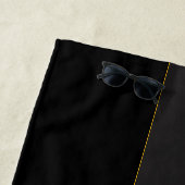 Elegant Script Monogram Black & Gold ビーチタオル (インサイチュ)