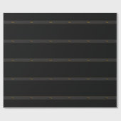 Elegant Script Monogram Black & Gold ラッピングペーパー (フラット)