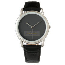 Elegant Script Monogram Black & Gold