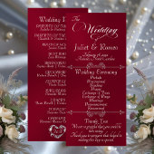 Elegant Script & Monogram - Burgundy Wedding プログラム