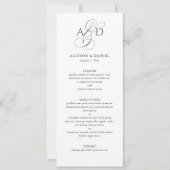 Elegant Script Monogram Classic Wedding Menu 招待状 (正面)