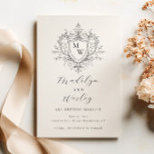 Elegant script monogram crest  セーブザデート