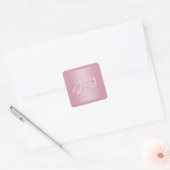 Elegant Script Monogram Mauve Ombre Return Address スクエアシール (封筒)