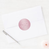Elegant Script Monogram Mauve Ombre Return Address ラウンドシール (封筒)