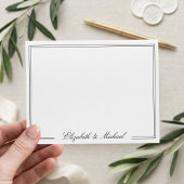 Elegant Script Monogram Name Couples ノートカード