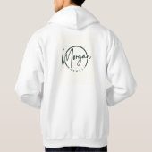 Elegant Script Monogram Personalized Name Hoodie パーカ (裏面)