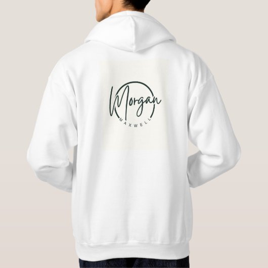 Elegant Script Monogram Personalized Name Hoodie パーカ (裏面)