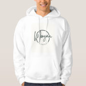 Elegant Script Monogram Personalized Name Hoodie パーカ (正面)