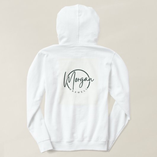 Elegant Script Monogram Personalized Name Hoodie パーカ (デザイン裏面)