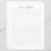 Elegant Script Monogram Personalized Stationery (正面/裏面)
