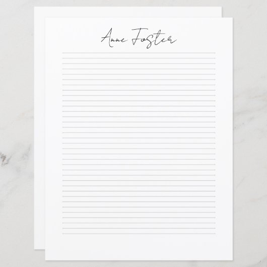 Elegant Script Monogram Personalized Stationery (正面/裏面)