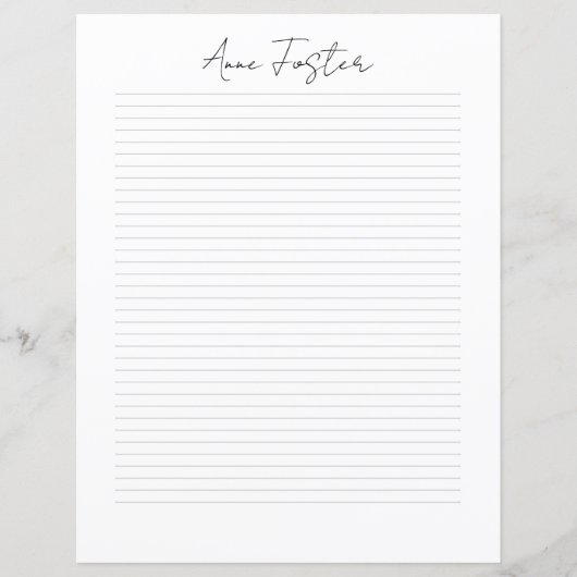 Elegant Script Monogram Personalized Stationery (正面)