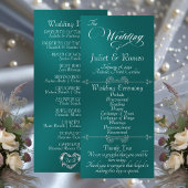 Elegant Script & Monogram - Teal Wedding プログラム