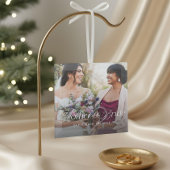 Elegant Script Mother of the Bride Photo Keepsake ガラスオーナメント