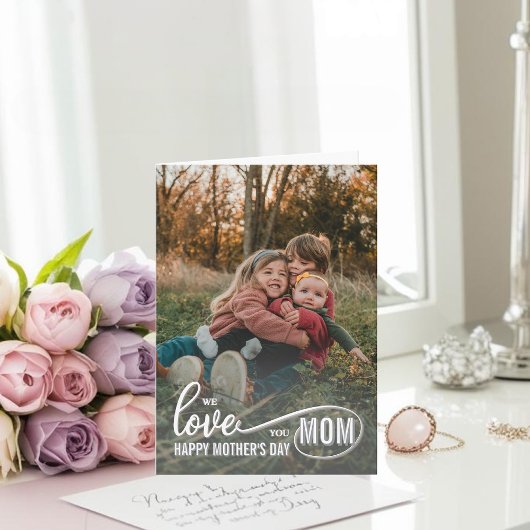Elegant Script Mother’s Day Photo カード