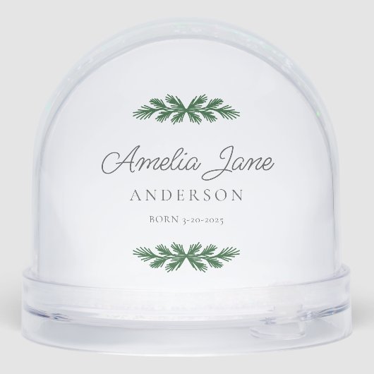 Elegant Script My First Christmas Photo Snow Globe (裏面)