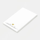 Elegant Script Name Faux Gold Foil Heart  ポストイット (アングル)