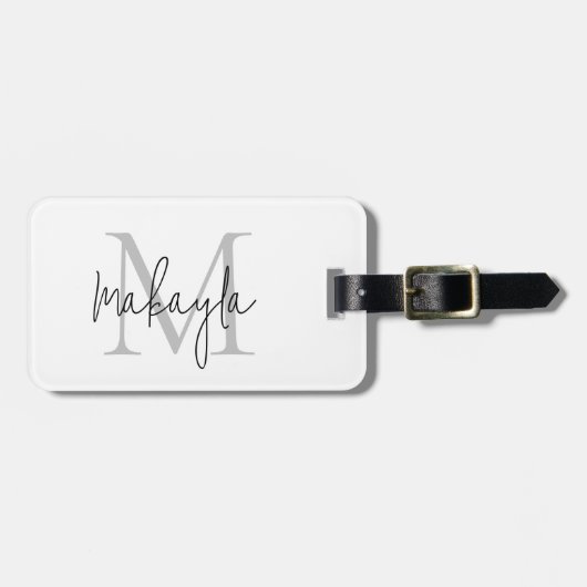 Elegant Script Name Monogram  ラゲッジタグ (正面横)