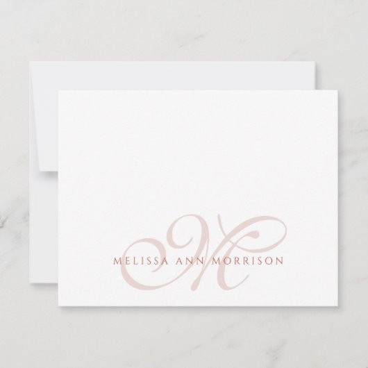 Elegant Script Name Terracotta Monogram  ノートカード (正面)