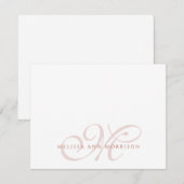 Elegant Script Name Terracotta Monogram  ノートカード (正面/裏面)