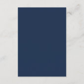 Elegant Script Navy Blue Wedding Details Classic エンクロージャーカード (裏面)