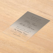 Elegant Script Neutral Black Gradient Wedding アクリル招待状 (レイダウン)