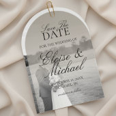 Elegant Script Neutral Tan Gradient Save The Date アクリル招待状