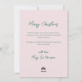 Elegant Script Non Photo Watercolor Christmas Tree シーズンカード (裏面)