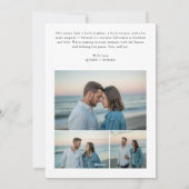 Elegant Script Our First Christmas Coastal 4 Photo シーズンカード (裏面)