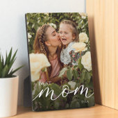 Elegant Script Personalized Best Mom Ever Photo フォトプラーク