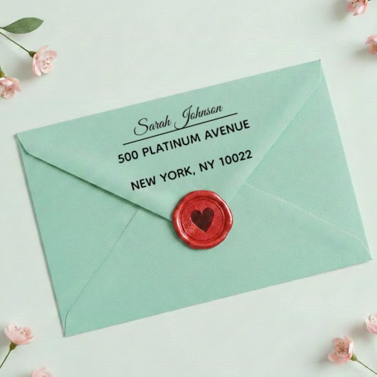 Elegant Script Personalized Return Address Stamp セルフインキングスタンプ